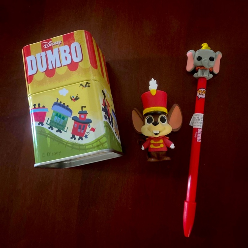 Timothy Mouse Funko with Tin and Dumbo Pen